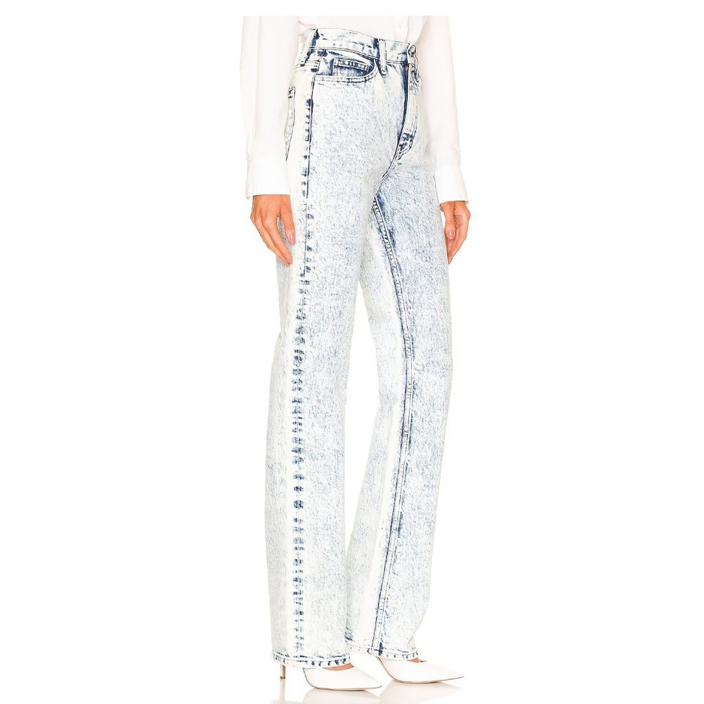 A.L.C. Charlie High Waisted Jean 34"/ Size 26 / Blue Acid Wash Slim - Picture 4 of 12